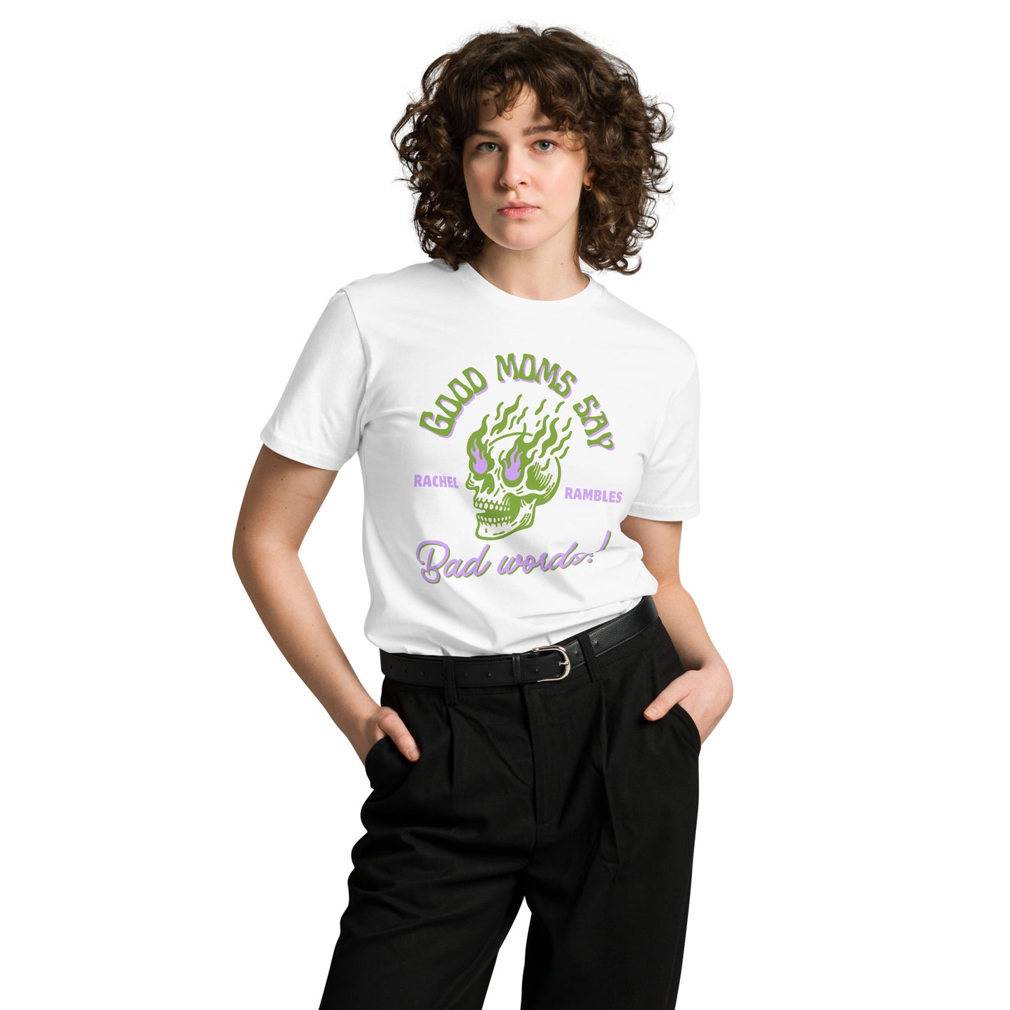 Good Moms Say Bad Words T-shirt - Green/Purple