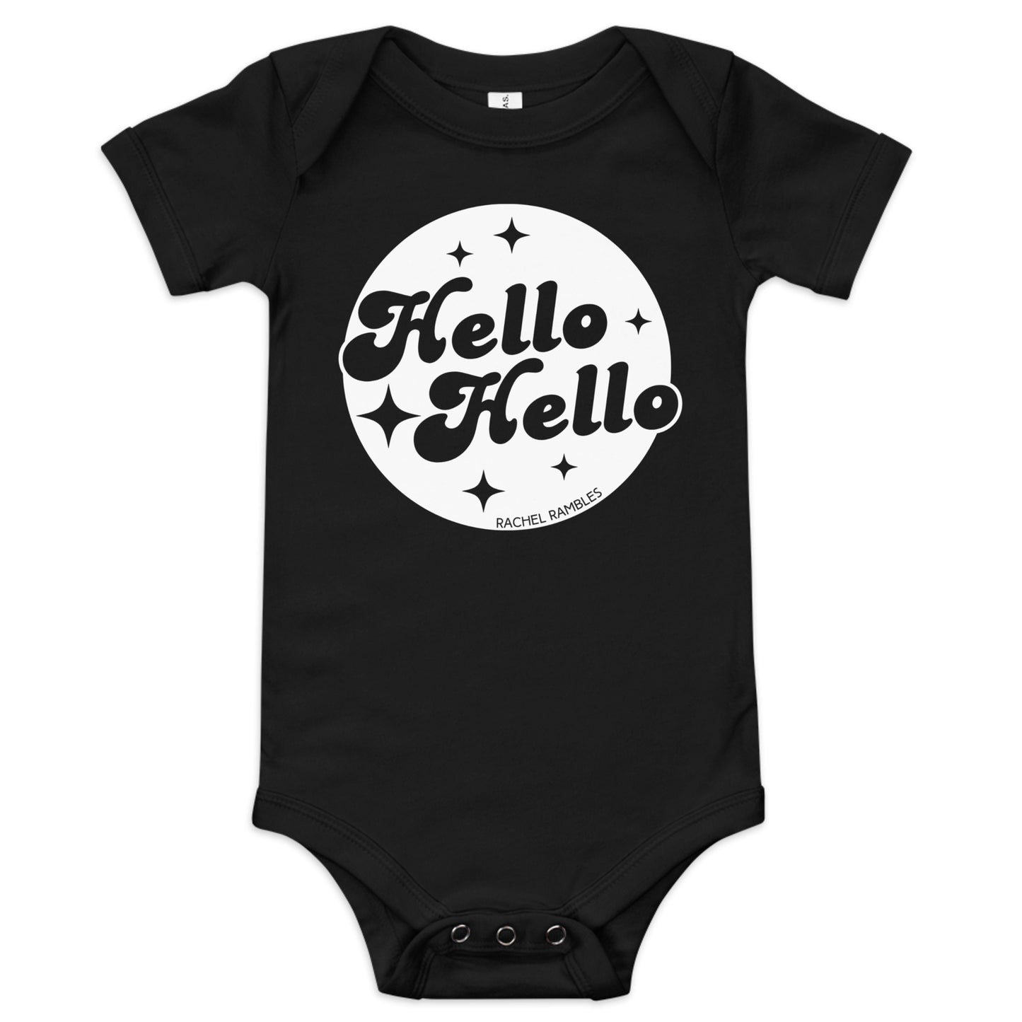 Hello Hello Baby Onesie - Black/White