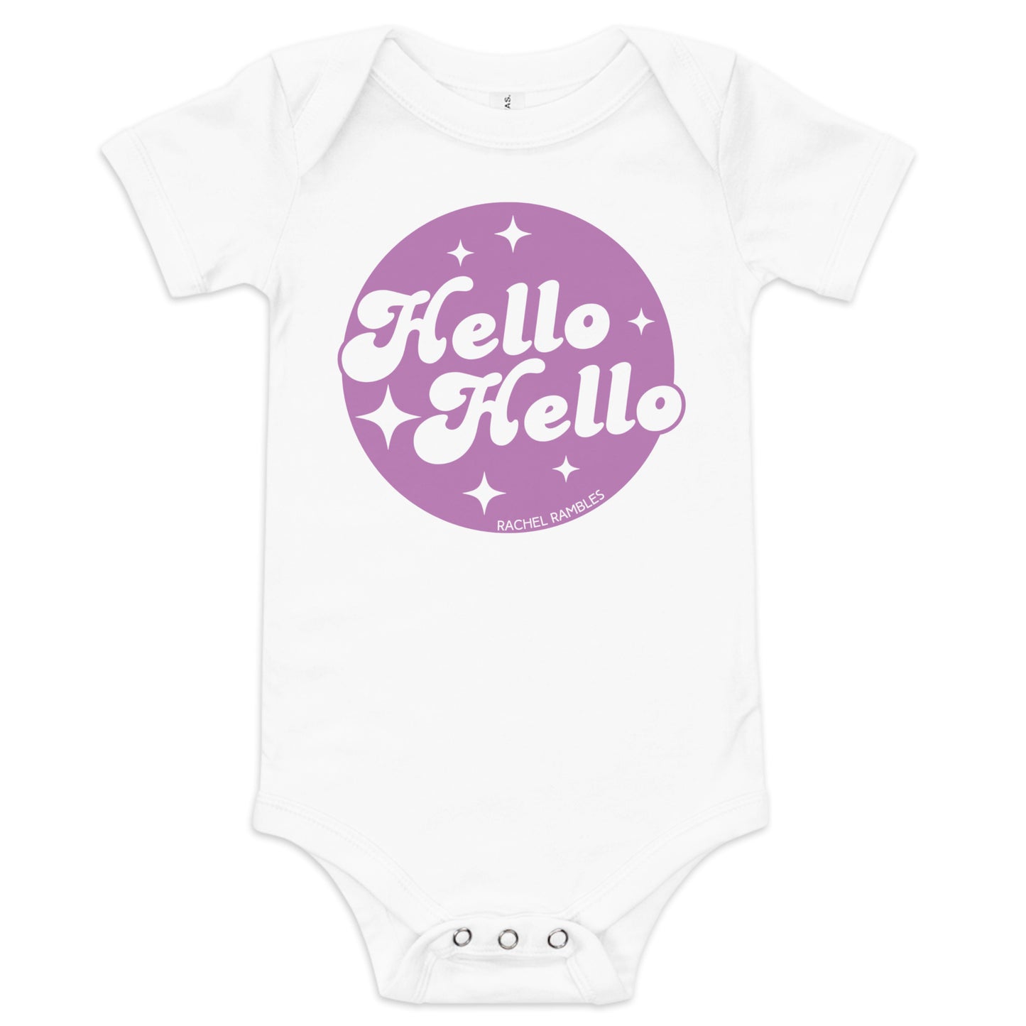 Hello Hello Baby Onesie - White/Purple
