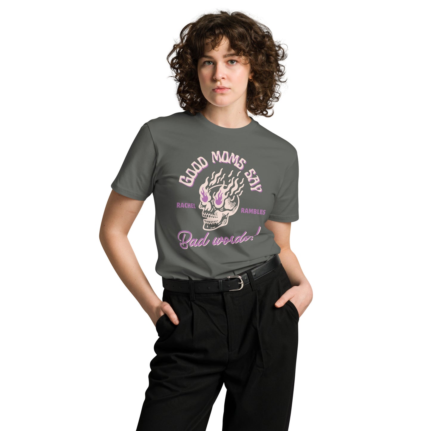 Good Moms Say Bad Words T-shirt - Tan/Purple