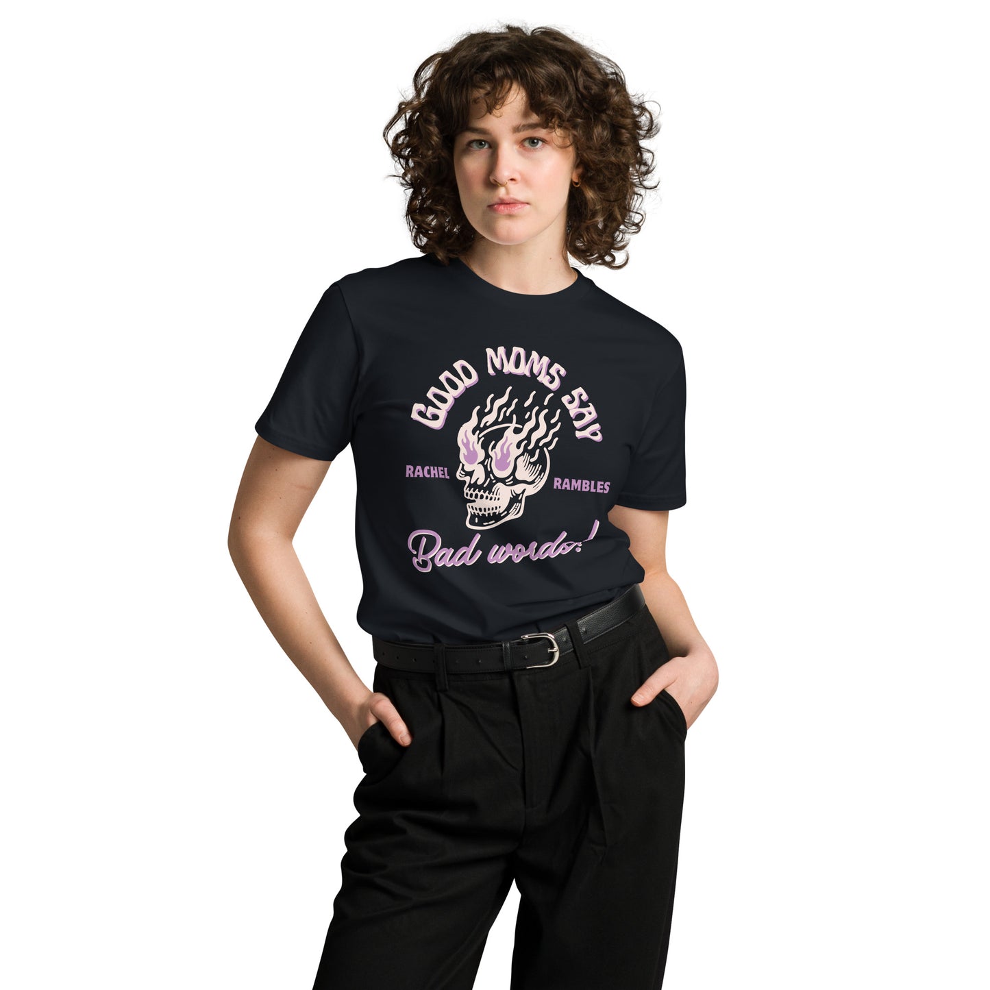 Good Moms Say Bad Words T-shirt - Tan/Purple