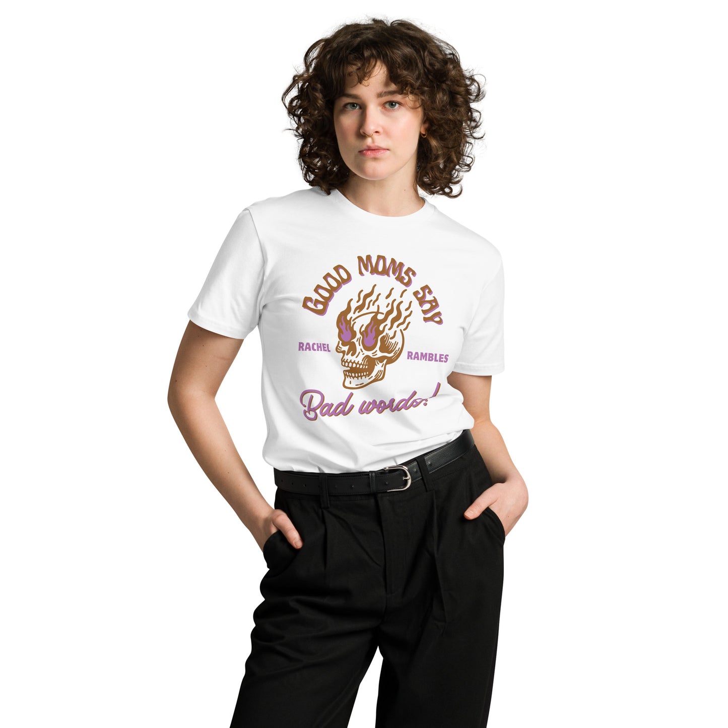 Good Moms Say Bad Words T-shirt - Brown/Purple